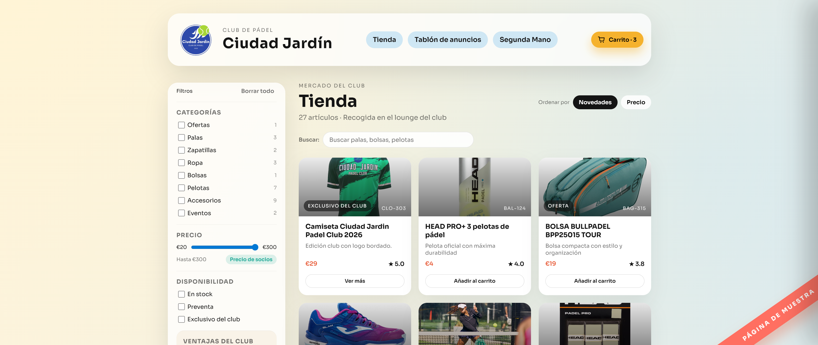 Captura 1 de la app de MyClubMarket
